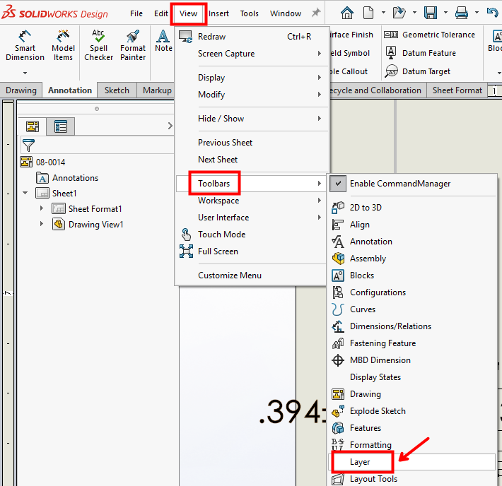 How to Fix Centerlines with the Wrong Style in SOLIDWORKS Drawings